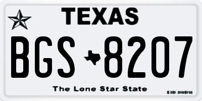 TX license plate BGS8207