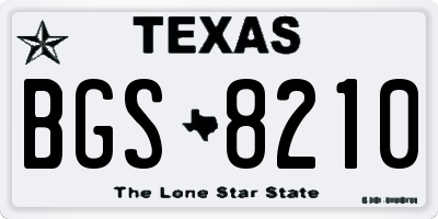 TX license plate BGS8210