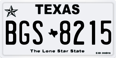 TX license plate BGS8215