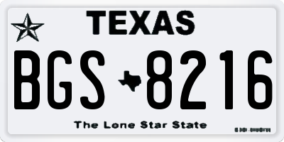 TX license plate BGS8216