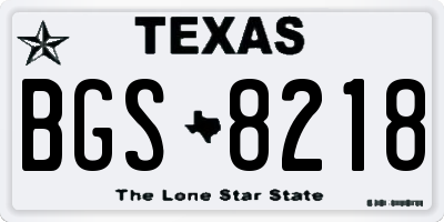 TX license plate BGS8218