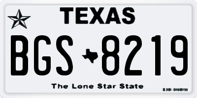 TX license plate BGS8219