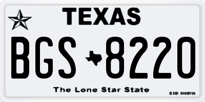 TX license plate BGS8220