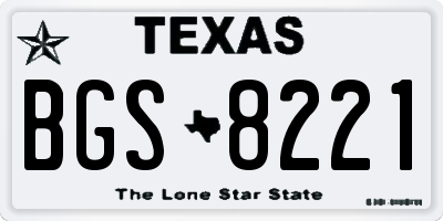 TX license plate BGS8221