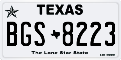 TX license plate BGS8223