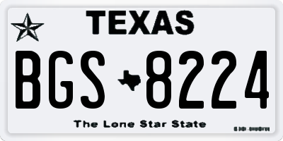 TX license plate BGS8224