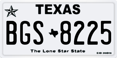 TX license plate BGS8225