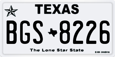 TX license plate BGS8226