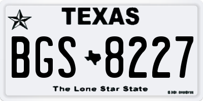 TX license plate BGS8227