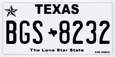 TX license plate BGS8232