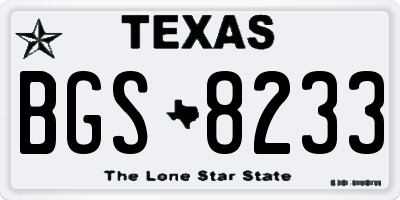TX license plate BGS8233