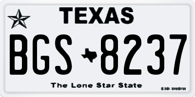 TX license plate BGS8237