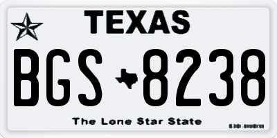 TX license plate BGS8238