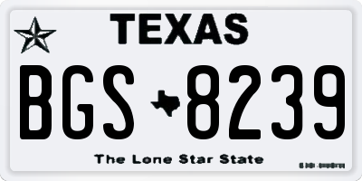TX license plate BGS8239