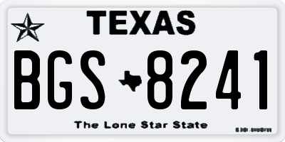 TX license plate BGS8241