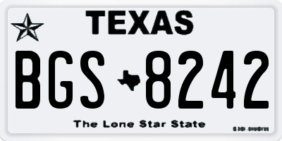 TX license plate BGS8242