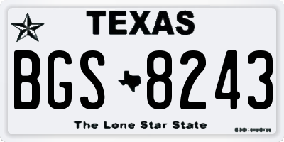 TX license plate BGS8243