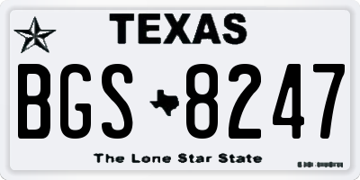 TX license plate BGS8247