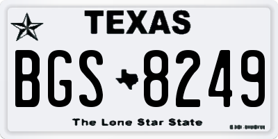 TX license plate BGS8249