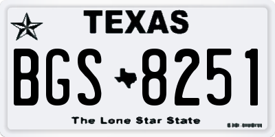 TX license plate BGS8251