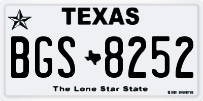 TX license plate BGS8252