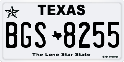 TX license plate BGS8255