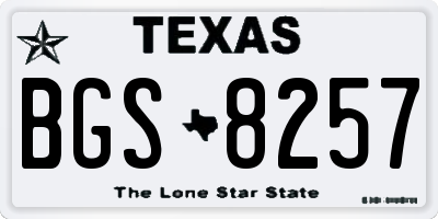 TX license plate BGS8257