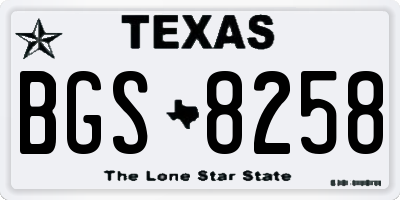 TX license plate BGS8258