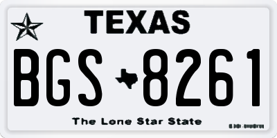 TX license plate BGS8261