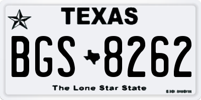 TX license plate BGS8262