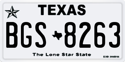 TX license plate BGS8263