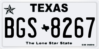TX license plate BGS8267