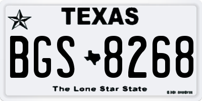 TX license plate BGS8268