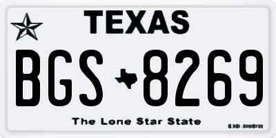 TX license plate BGS8269