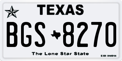 TX license plate BGS8270