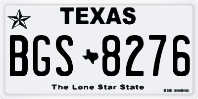 TX license plate BGS8276