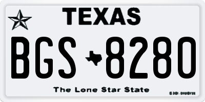 TX license plate BGS8280