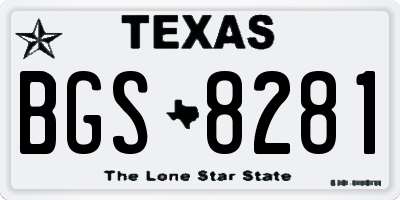 TX license plate BGS8281