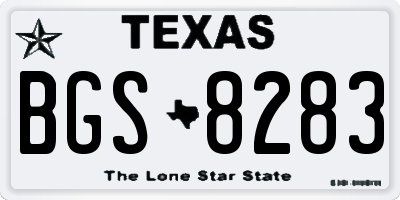 TX license plate BGS8283