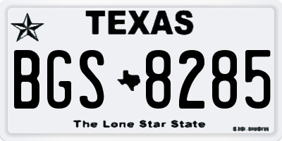 TX license plate BGS8285
