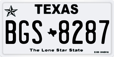 TX license plate BGS8287