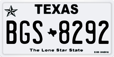 TX license plate BGS8292