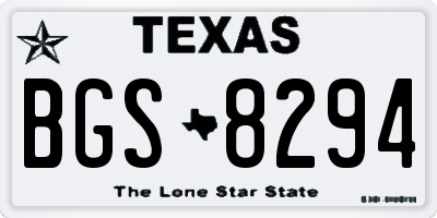 TX license plate BGS8294