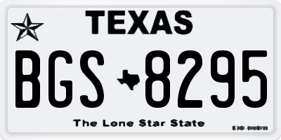 TX license plate BGS8295