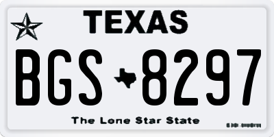 TX license plate BGS8297