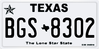TX license plate BGS8302