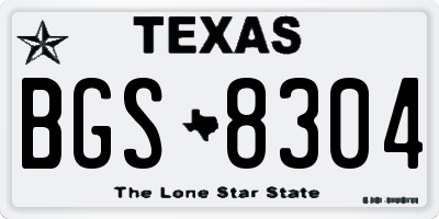 TX license plate BGS8304