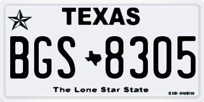 TX license plate BGS8305