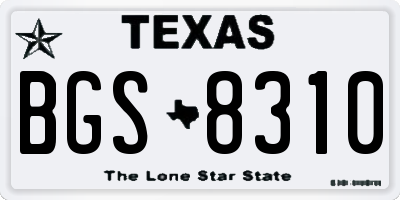TX license plate BGS8310