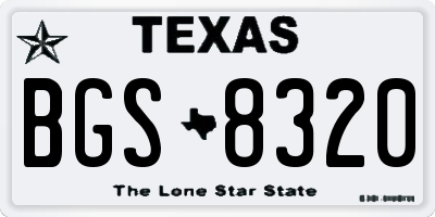 TX license plate BGS8320